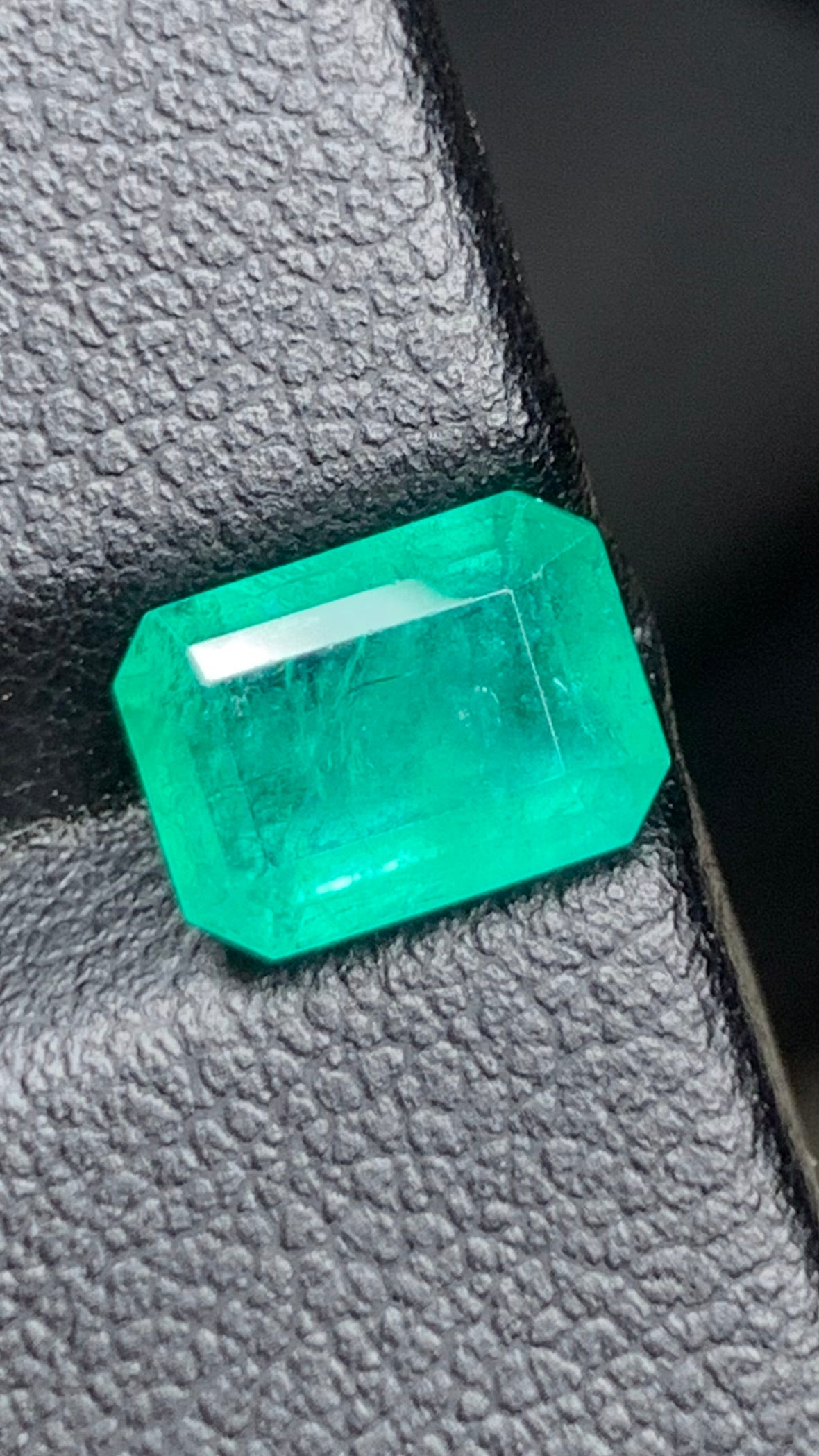 Beautiful 2.40 Carat Natural Green Emerald Zambia