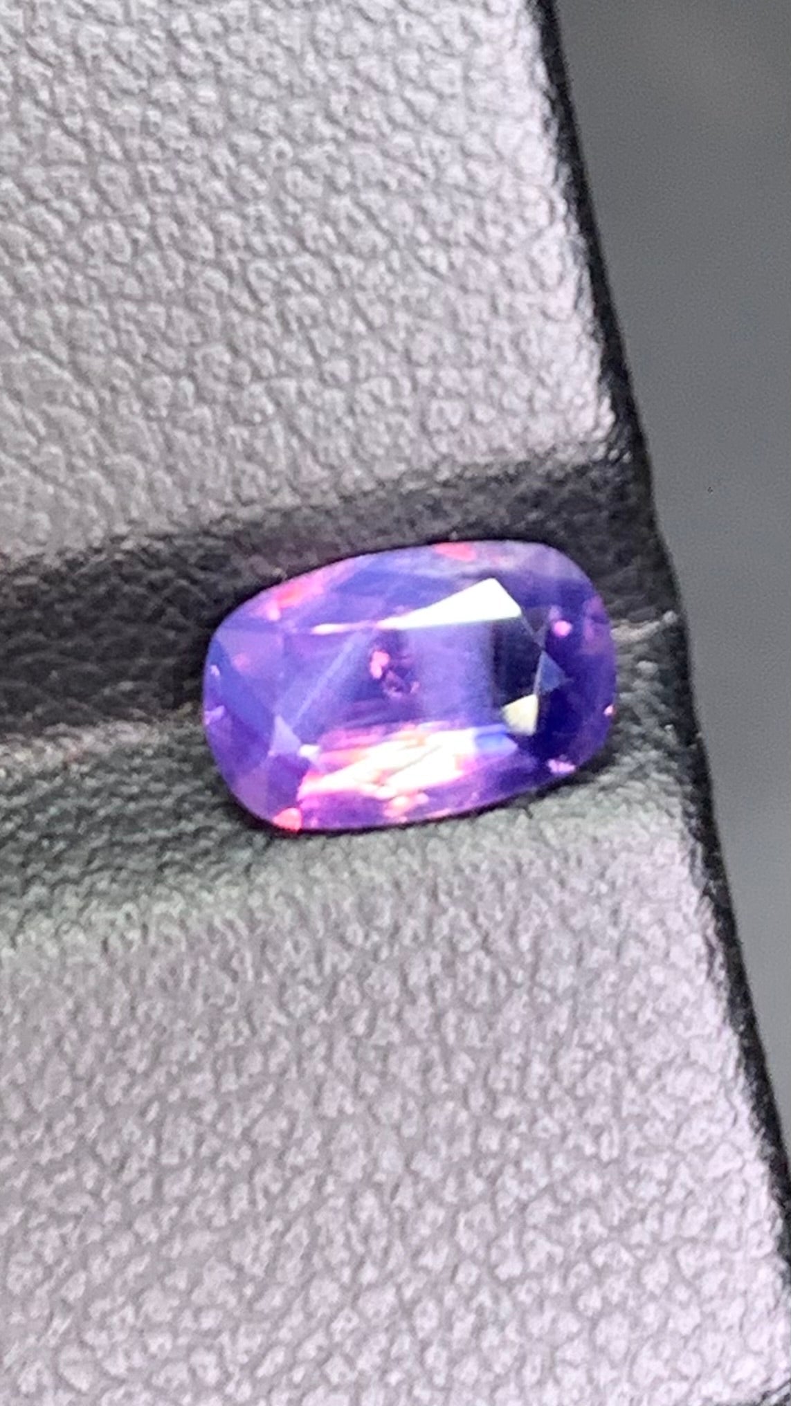 Untreated Rare 1.25 Carat Blue Pink Colour Natural Kashmir Sapphire