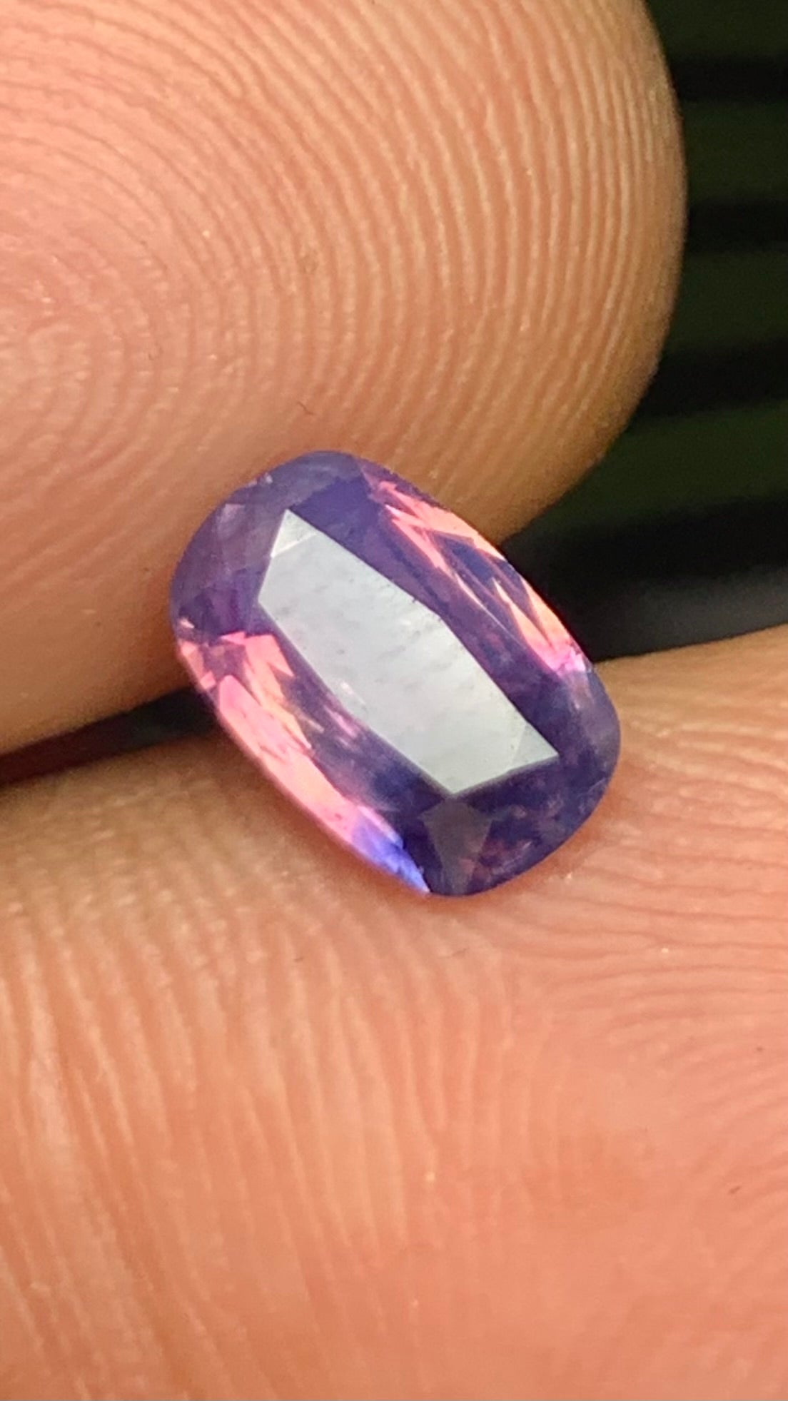 Untreated Rare 1.25 Carat Blue Pink Colour Natural Kashmir Sapphire