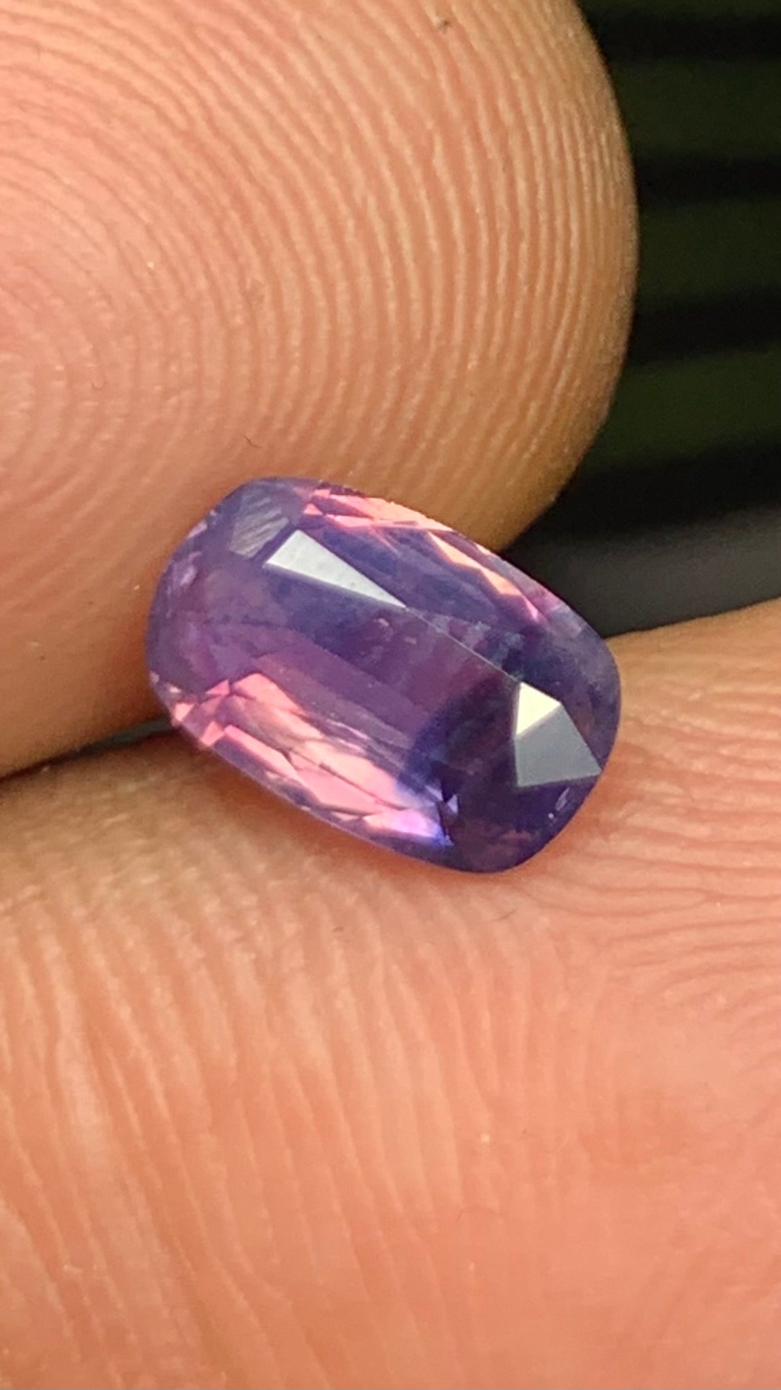 Untreated Rare 1.25 Carat Blue Pink Colour Natural Kashmir Sapphire