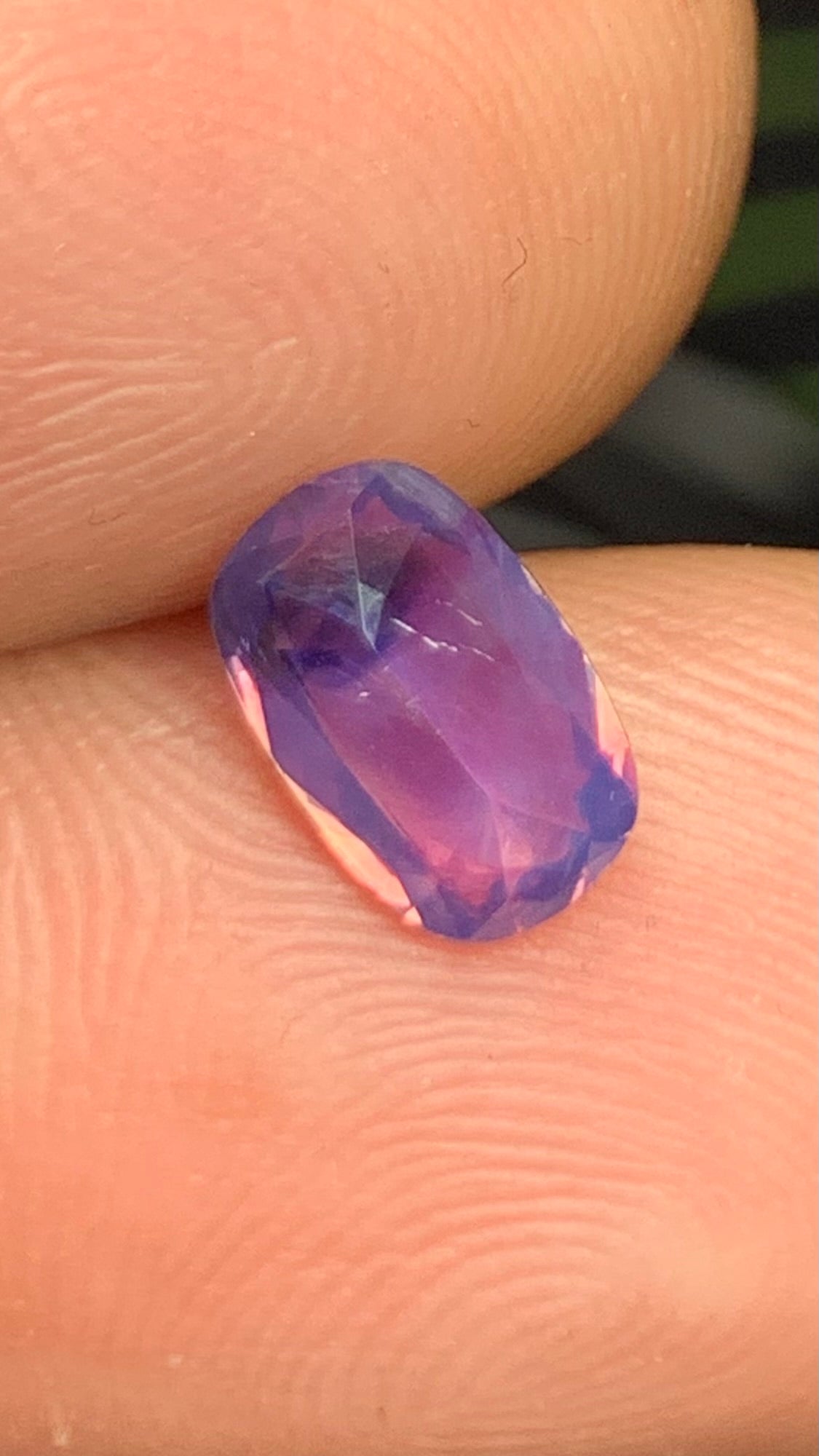 Untreated Rare 1.25 Carat Blue Pink Colour Natural Kashmir Sapphire