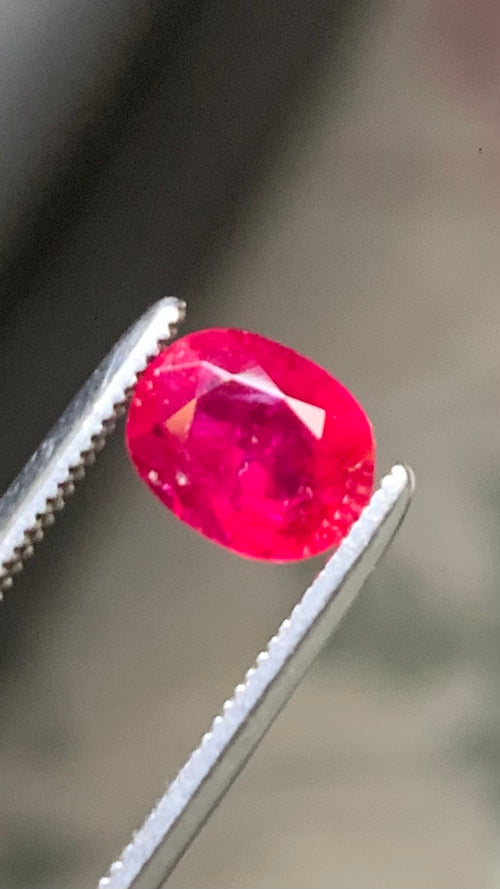 Beautiful 1.10 Carat Pigeon Blood Red Colour Natural Ruby Mozambique