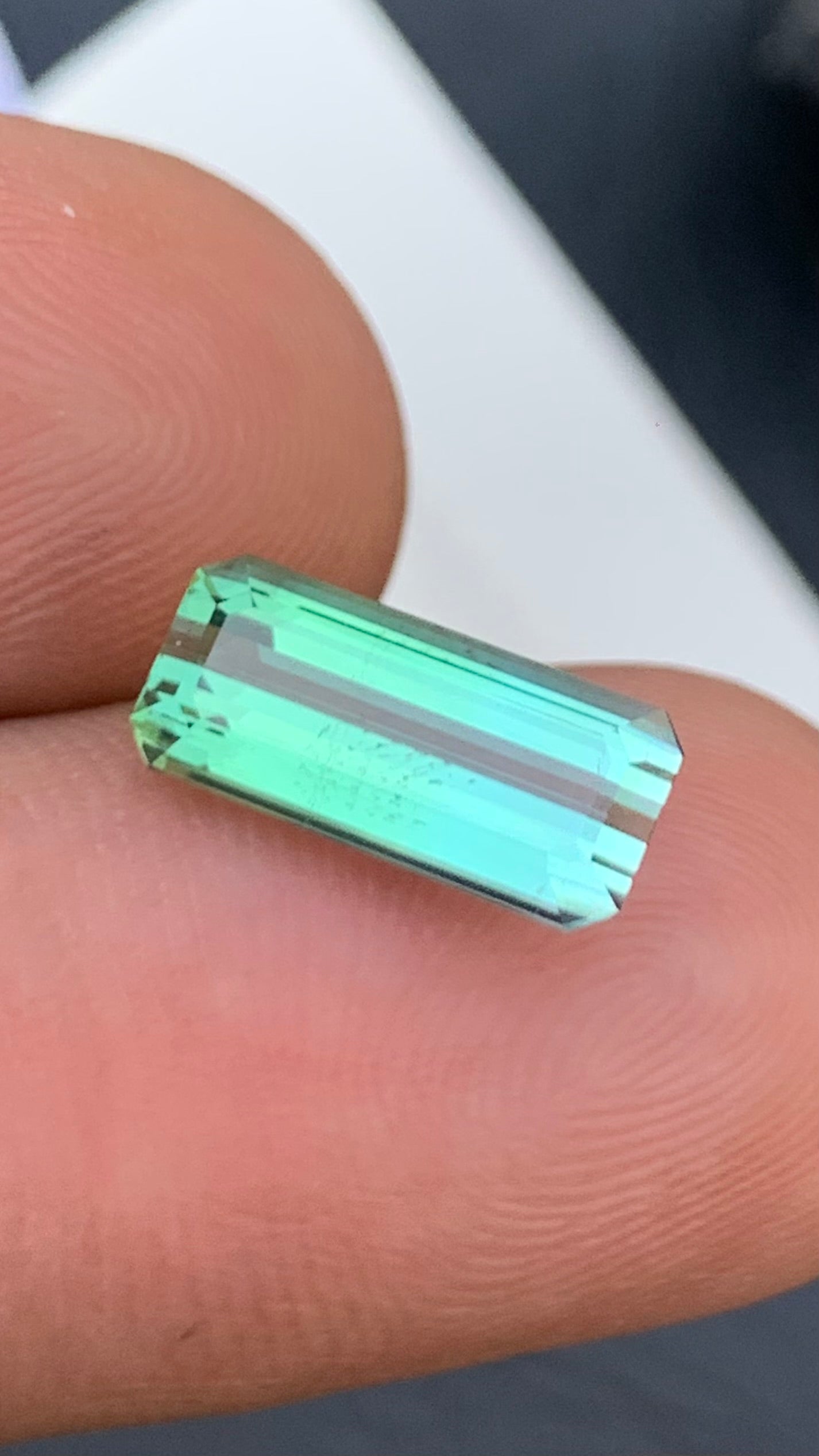 Untreated 3.35 Carat Natural Bluish Green Tourmaline Afghanistan