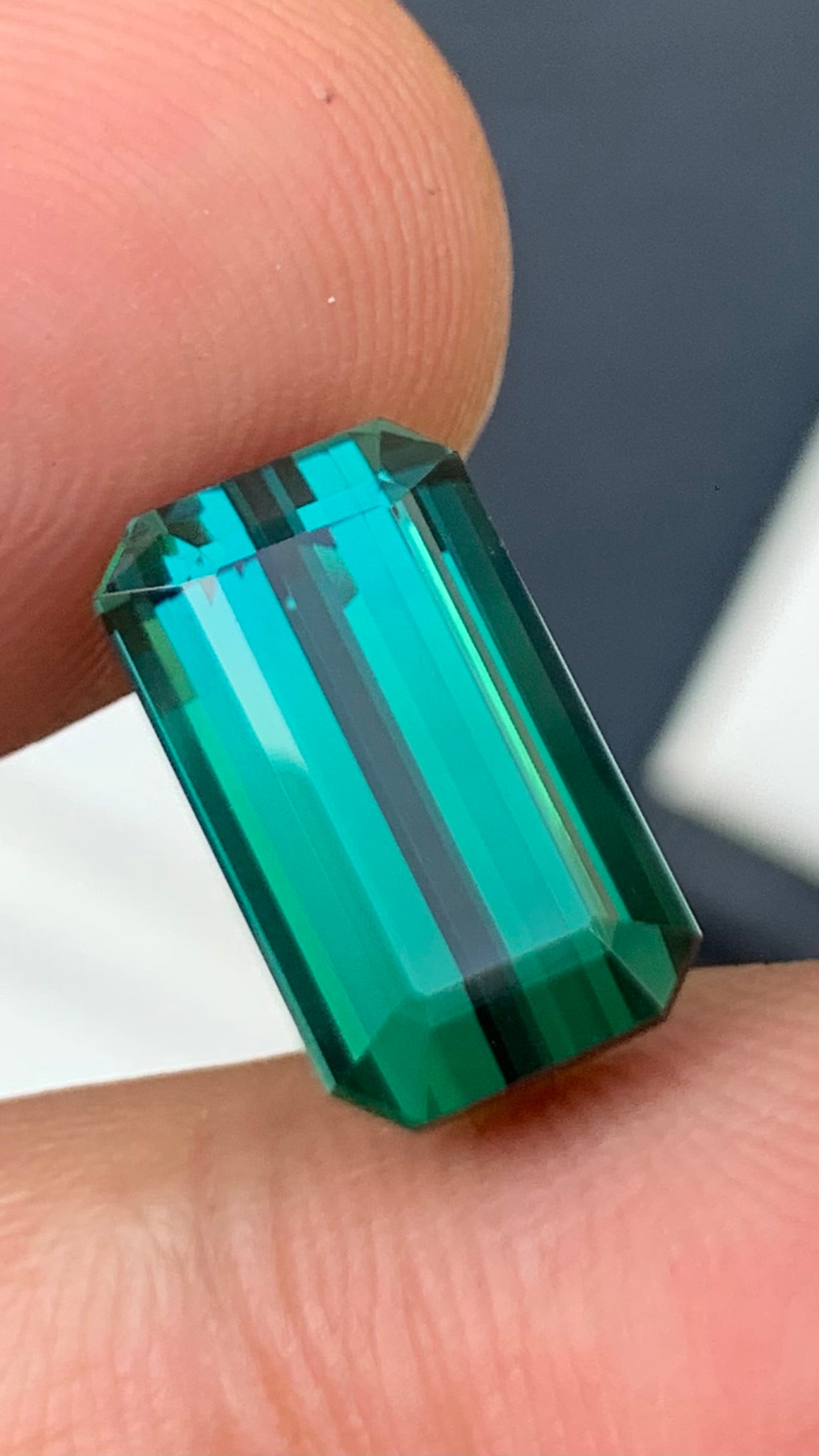 Untreated 7.84 Carat Bluish Green Colour Natural Tourmaline