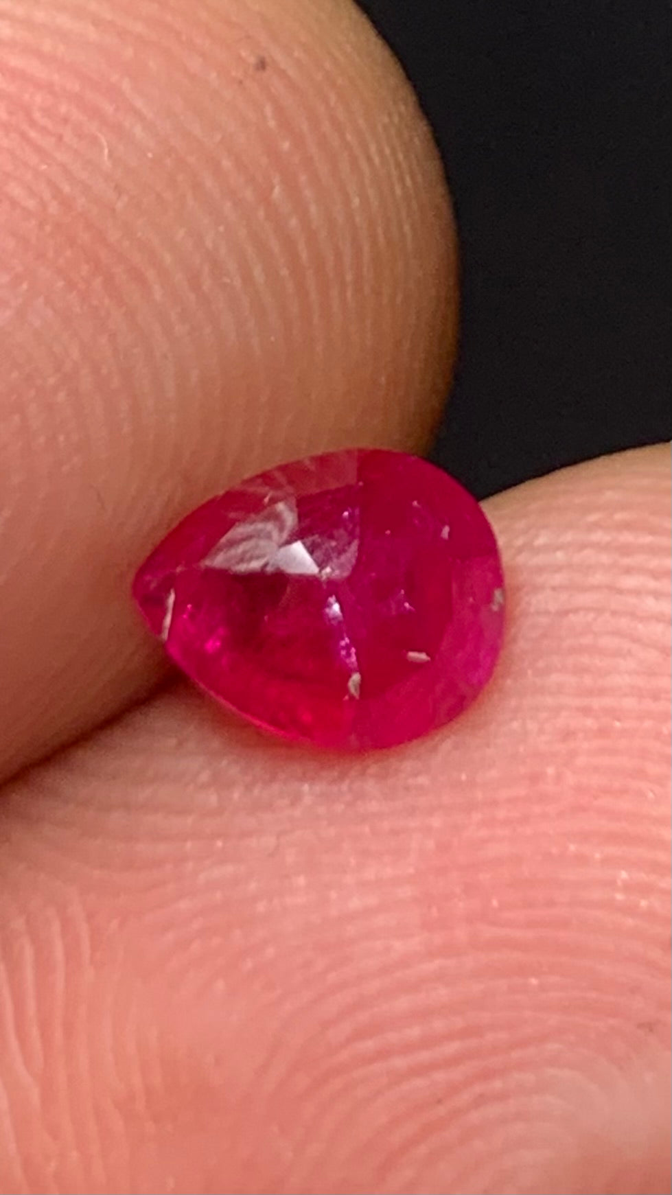 Untreated 0.90 Carat Vivid Red Colour Natural Ruby Mozambique