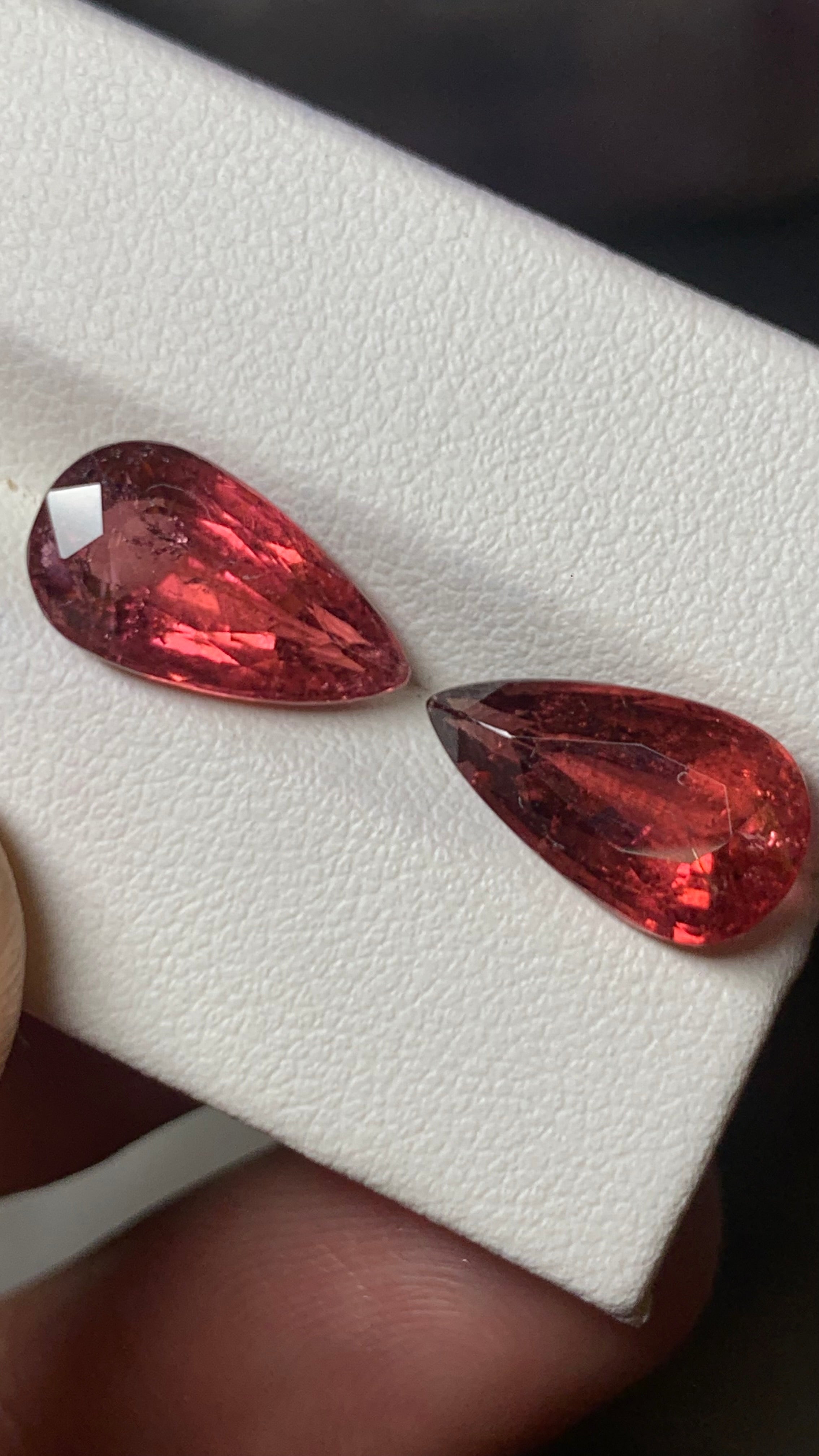 Untreated 8.70 Carat Natural Rubellite Tourmaline Pair Afghanistan