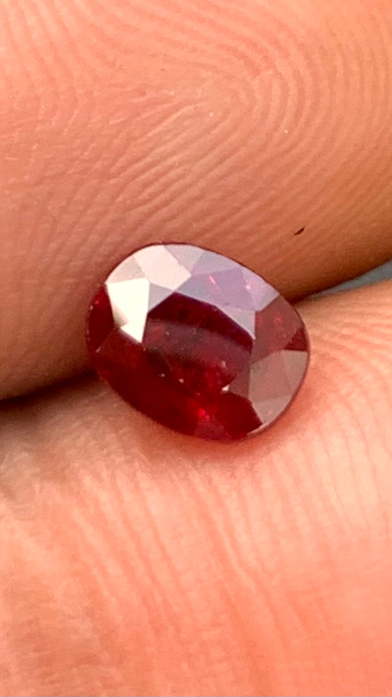 Untreated Certified 1.08 Carat Pigeon Blood Red Colour Natural Ruby Mozambique